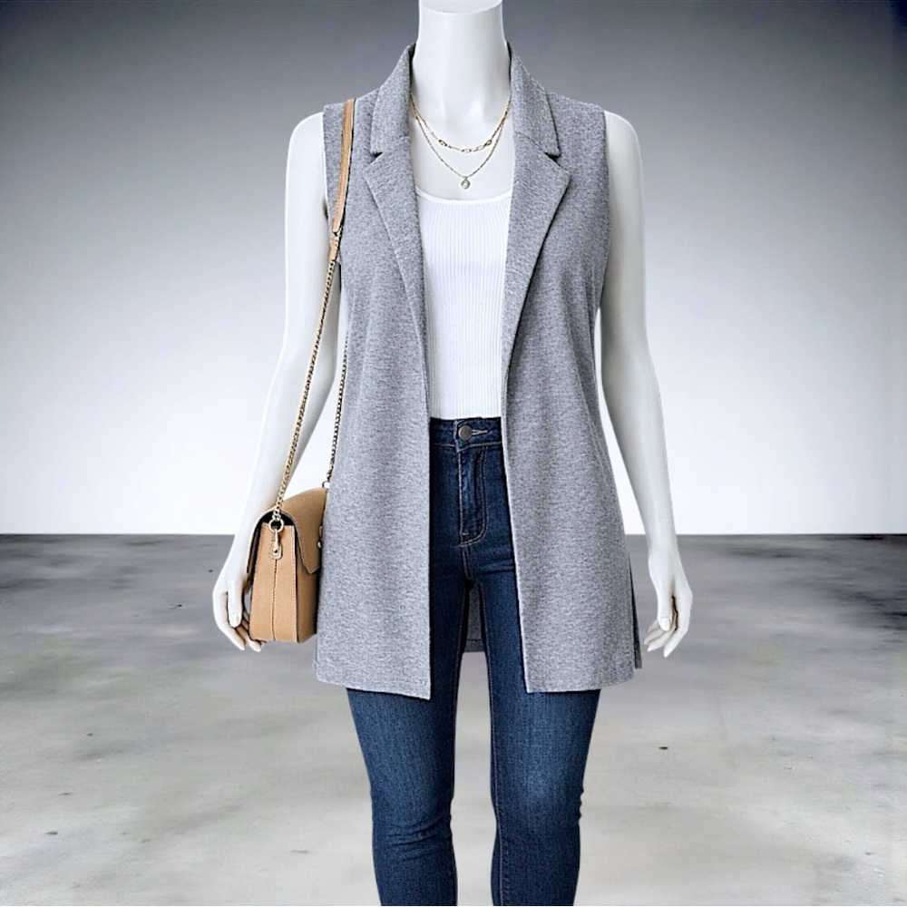 Streetwear Society Open-Front Sleeveless Cardigan Vest